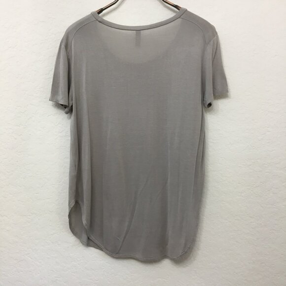 Final Touch Womens Small Taupe Gray Round Neck Top Relaxed Fit Short Sleeve - Picture 7 of 14